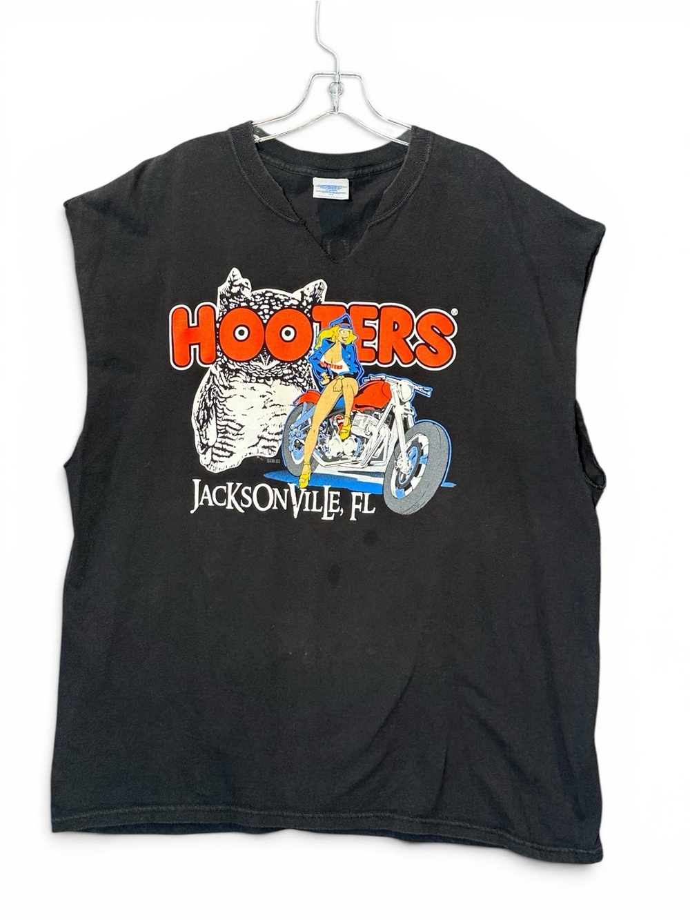 Hooters Jacksonville Florida Vintage 2XL Cut Off T-Shirt Sleeveless Biker Girl - Picture 7 of 7